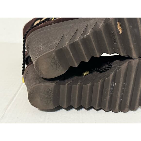 Coach Maisey Signature C Wedge‎ Boots Size 10 Khaki - Picture 8 of 9